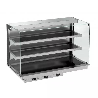 DROP-IN VITRINE CUBIQUE CHAUFFANTE AVEC PLAQUE VITRO CERAMIQUE MODELE MURAL - NOIR 3/1